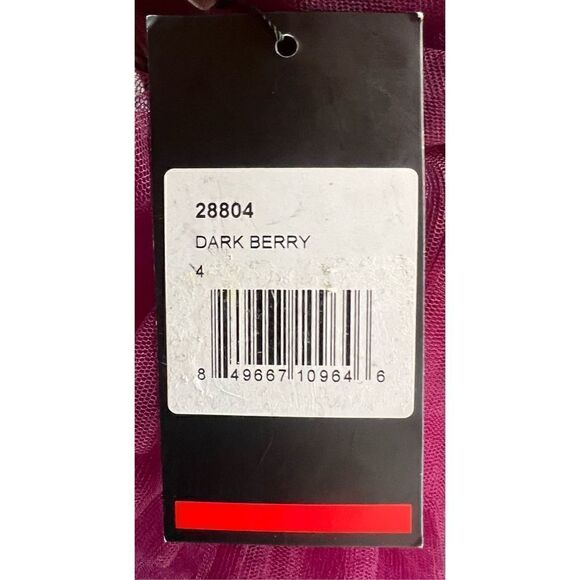 LA FEMME PROM 28804 Ruffled Formal Dress in Dark Berry NWT Size 4 - Picture 9 of 10